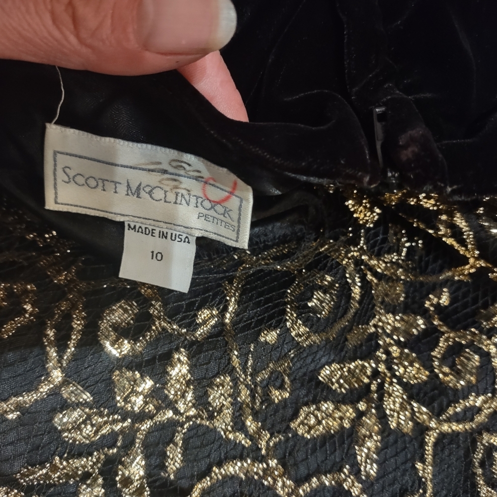 Vintage 80s Scott McClintock Prom Evening Formal Dress Velvet Cocktail Black 10 - Picture 12 of 12